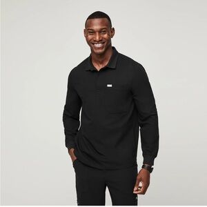 Figs Lima Long Sleeve Scrub Polo